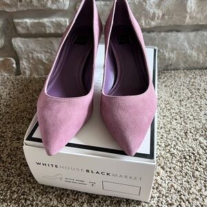 White House Black Market Lavender Suede Women's Heels - Size 7